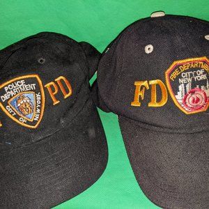 Baseball caps/hats, NYPD and NYFD
